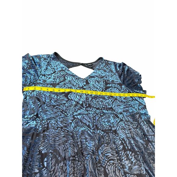 Torrid Blue Floral Velvet Burnout Dress - Size 4X - Picture 15 of 16
